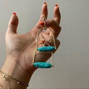 Kendra Scott Layla Statement in Bronze Veined Teal Turquoise